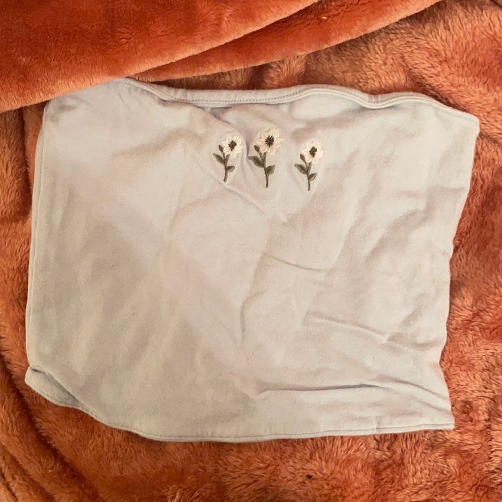 Hollister Blue Tube Top with Flowers